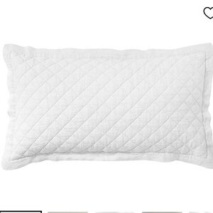 Pottery Barn Belgian Flax Linen Diamond King Sham White Sku# 1893391